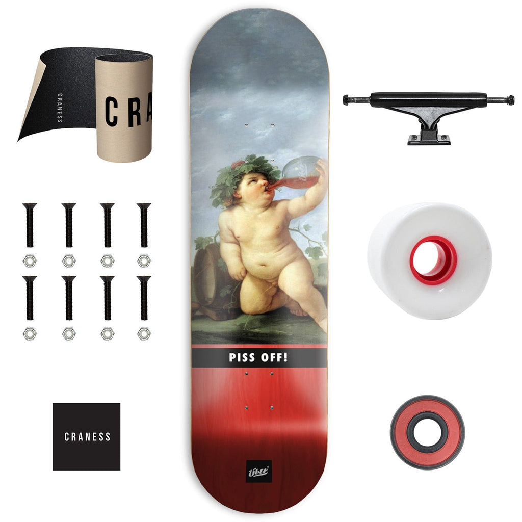 Skate Komplet Cruiser ÜBER Piss Boy Wood Red Černé - skateshop Craness