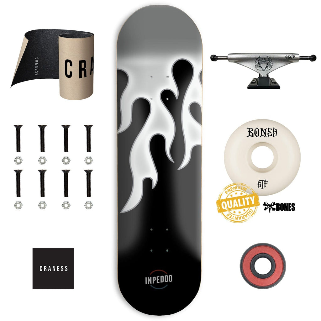 Skate Komplet Pro Inpeddo Flames Black - skateshop Craness