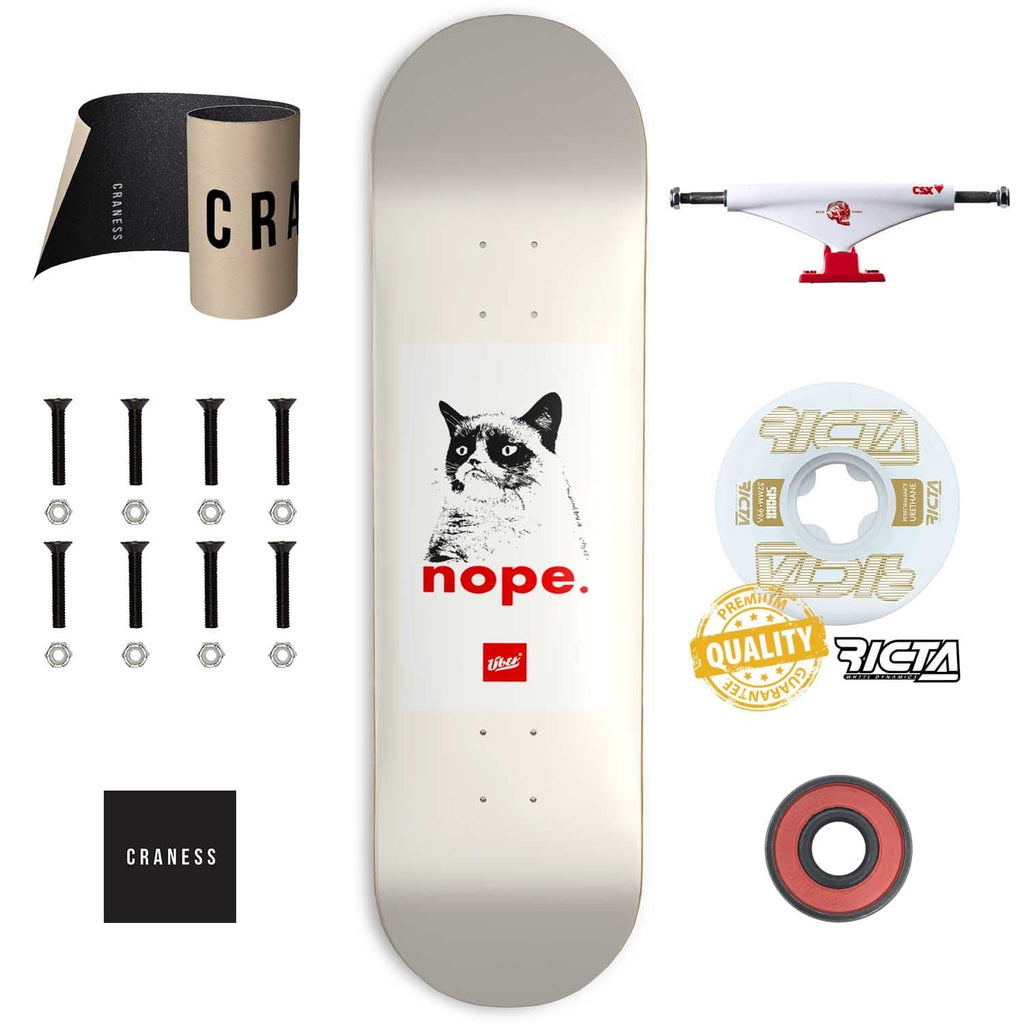 Skate Komplet Pro ÜBER Grumpy Cat White - skateshop Craness