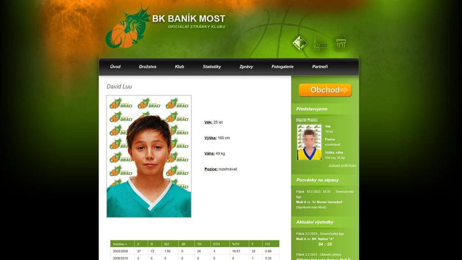 David Luu v basketbalovém období v Mostě