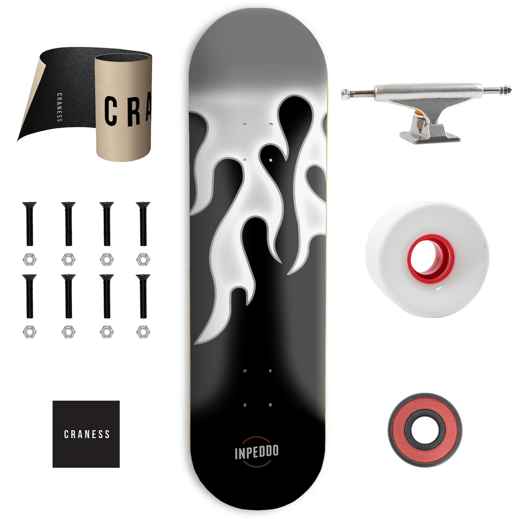 Skate Komplet Cruiser Inpeddo Flames Black Stříbrné - skateshop Craness