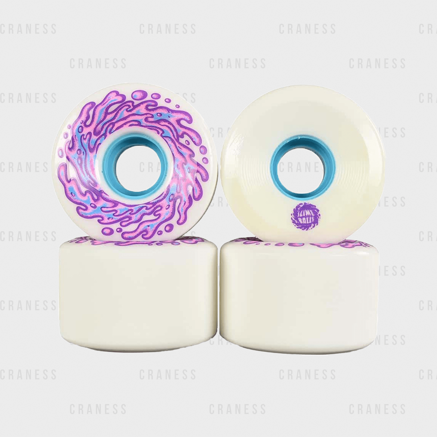 スケートボード SLIME BALLS OG SLIME WHITE 78A 60mm Santa Cruz Slime Balls OG Slime 60mm 78A White/Purple
